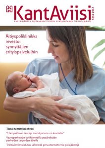 KantAviisin 2017 vuoden kesänumeron kannessa äitiyspoliklinikan synnyttäjien erityispalvelusta.